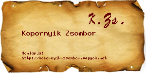 Kopornyik Zsombor névjegykártya
