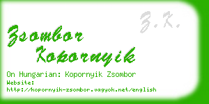 zsombor kopornyik business card